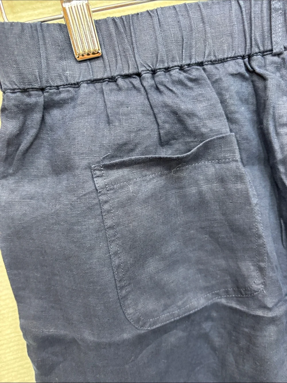 New Quince | medium Navy Relaxed Linen wide leg pants